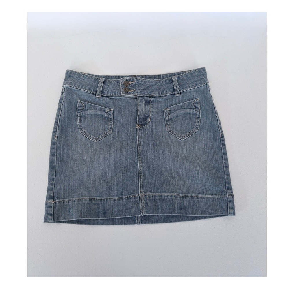 Route 66 Blue Denim Mini Skirt Womens Wash Y2K Jean Skirt Size 3/4 M